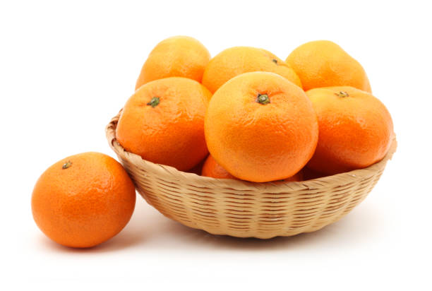Fresh tangerines   isolated   on the white  Background