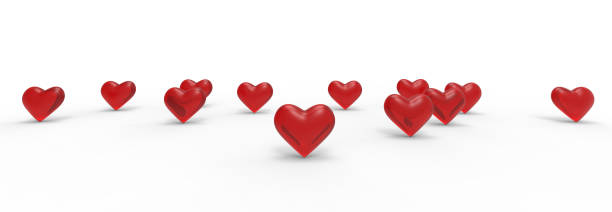 istock Group of Valentine Hearts on white background. 3D rendering. 902850618