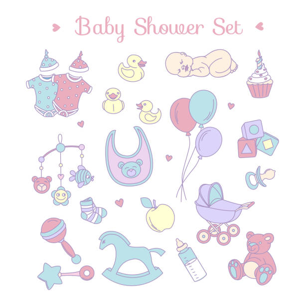 istock Cute baby shower invitation for boy or girl, party invitation 902866684