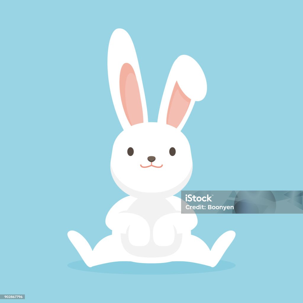 Cute rabbit character, Easter bunny vector illustration. Rabbit - Animal stock vector
