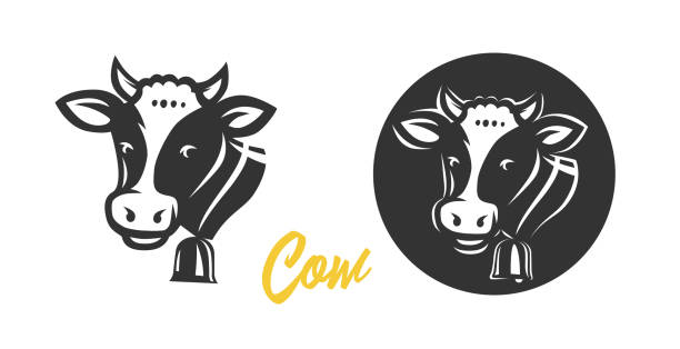 krowa. ilustracja wektorowa. - bydło mleczne obrazy stock illustrations