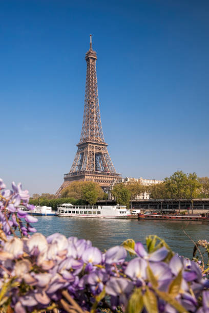 istock Eiffel Tower with boat during spring time in Paris, France 902871226