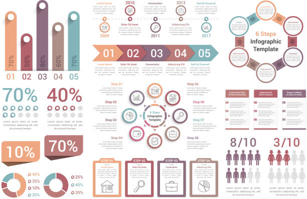 illustrations, cliparts, dessins animés et icônes de éléments infographiques  - 5576