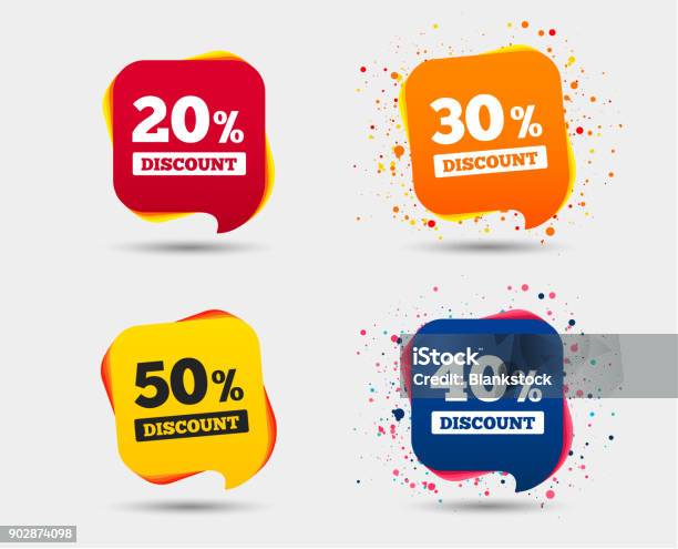 Sale Discount Icons Special Offer Price Signs Stock Illustration - Download Image Now - Sale, Button - Sewing Item, Price