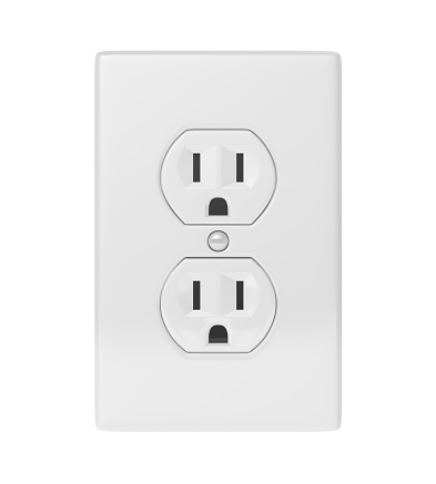 Black Light switch and Electrical Outlet plug on wall