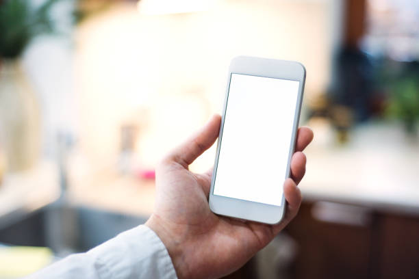 istock Mockup image of smartphone with blank white screen. 902883146