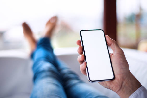 istock Mockup image of smartphone with blank white screen. 902883488