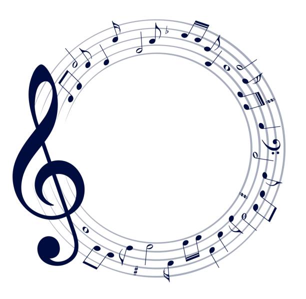 음악 노트와 프레임입니다. - musical note music musical staff treble clef stock illustrations