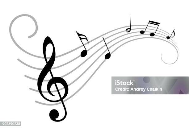 Music Notes Stock Illustration - Download Image Now - Musical Note, Treble Clef, Music