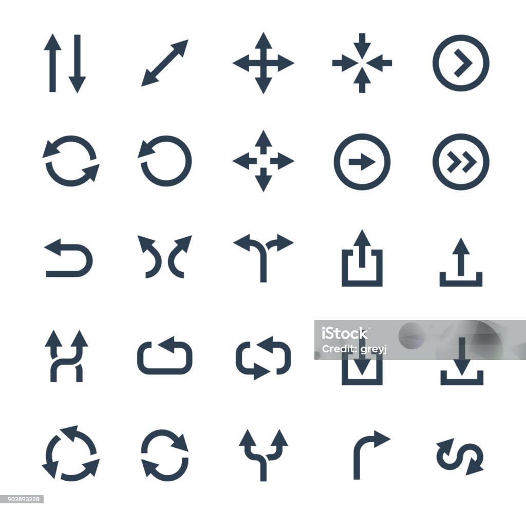 Pfeile Vektor Icon-set - Lizenzfrei Pfeilzeichen Vektorgrafik