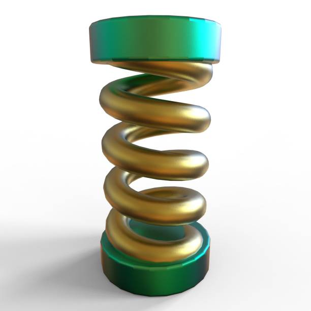 istock Elastic spring. Metal spiral of different colors, elastic. 902895146