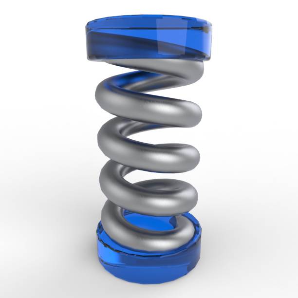 istock Elastic spring. Metal spiral of different colors, elastic. 902895408