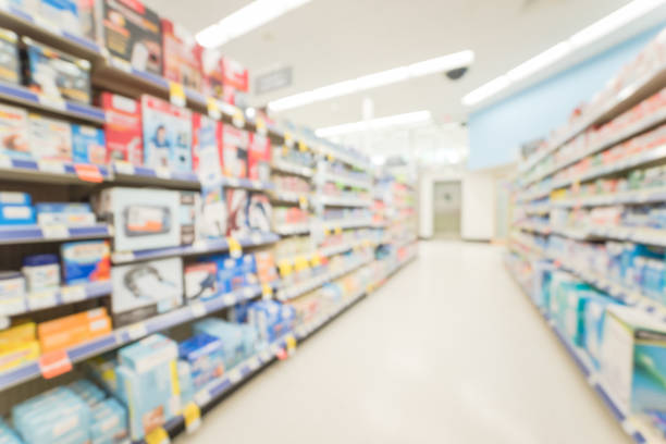 istock Blurred inside drug store in America 902898600