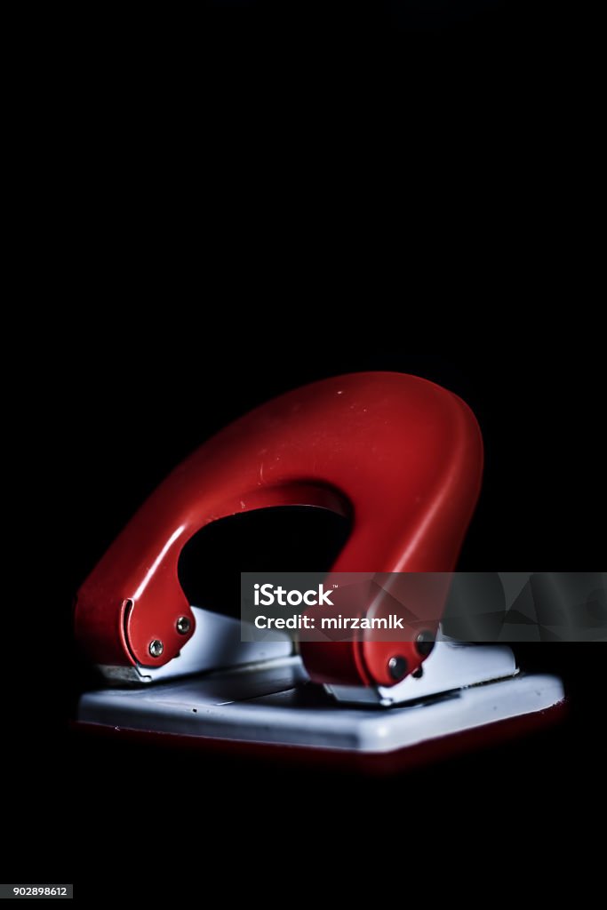 Red Machine Punch Red Punching Machine Isolated On Black Stock Photo - Download Image Now ...