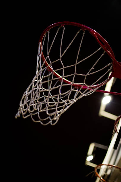 istock Basketball hoop, basketball net, night 902902342