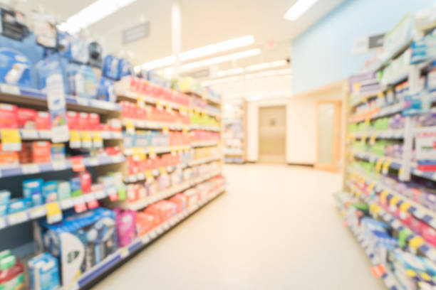 istock Blurred inside drug store in America 902905514