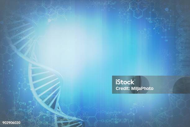 Fondo Azul Resumen Médico Foto de stock y más banco de imágenes de ADN - ADN, Hélice - Forma geométrica, Abstracto