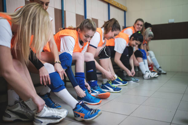 istock Cheerful girls in the locker room 902906920