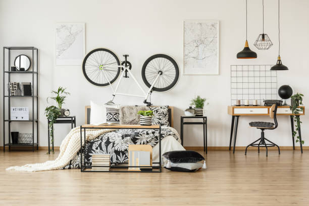 istock Monochromatic bedroom for teenager 902909876