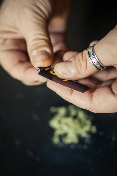istock Preparing marijuana cannabis joint. Drugs narcotic concept 902920696