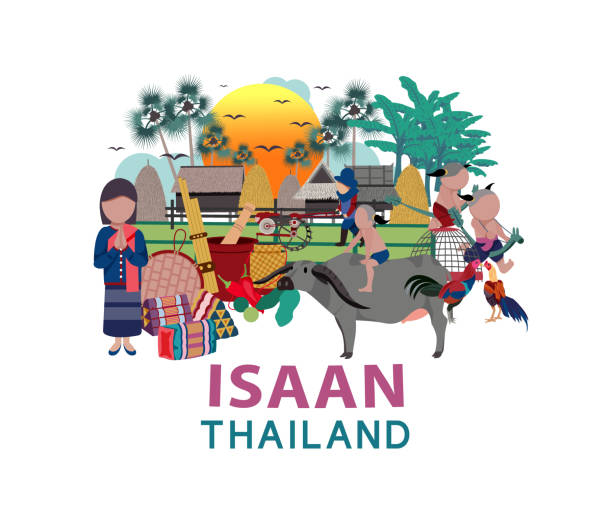 illustrazioni stock, clip art, cartoni animati e icone di tendenza di viaggio in thailandia - thailandia