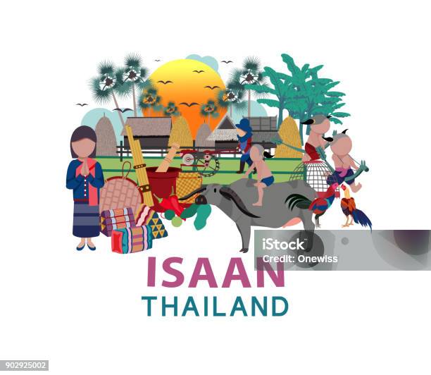 태국발 여행 태국에 대한 스톡 벡터 아트 및 기타 이미지 - 태국, 동북, 태국 문화