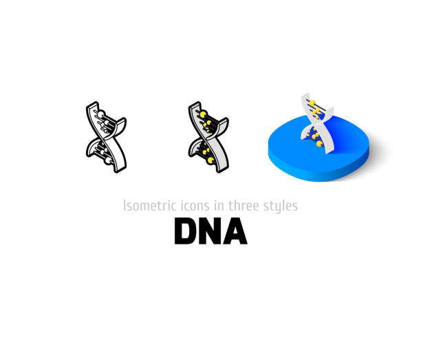 dna-symbol in anderem stil - dna helix spiral color image stock-grafiken, -clipart, -cartoons und -symbole