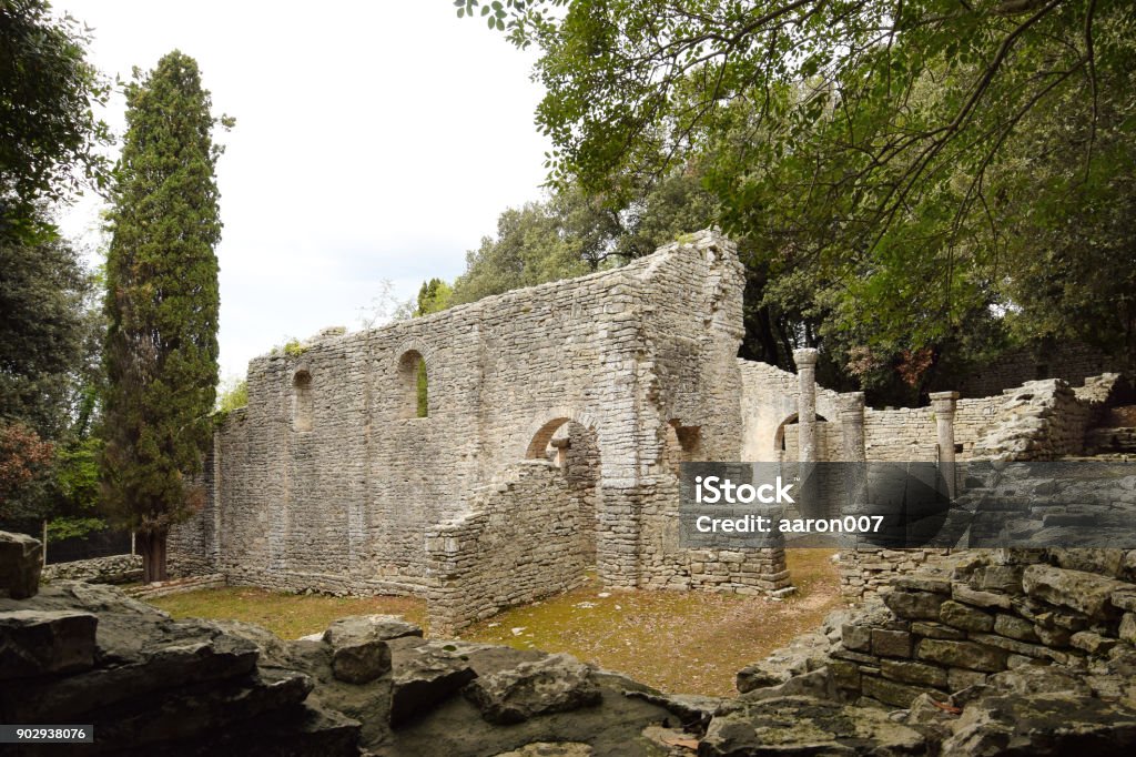 Church Ruins in Brijuni Island in Croatia. taken by RAW Abandoned Stock Photo