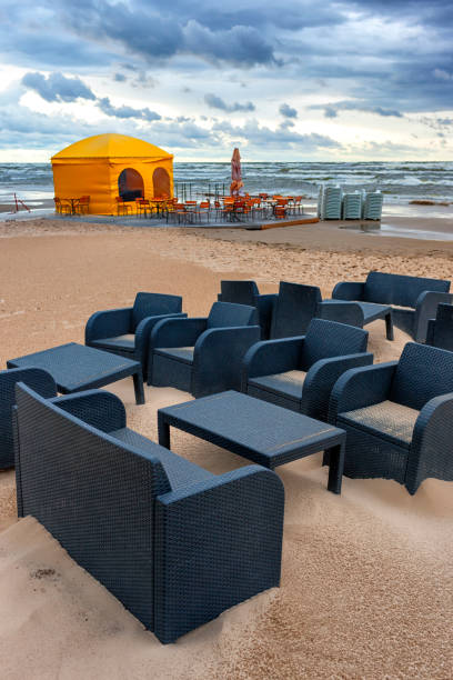 istock Cafe in the storm at the Baltic beach 902939640