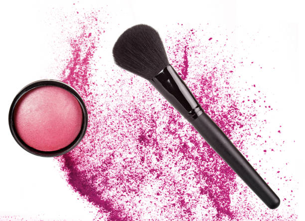 istock pink blush powder on white background 902939970