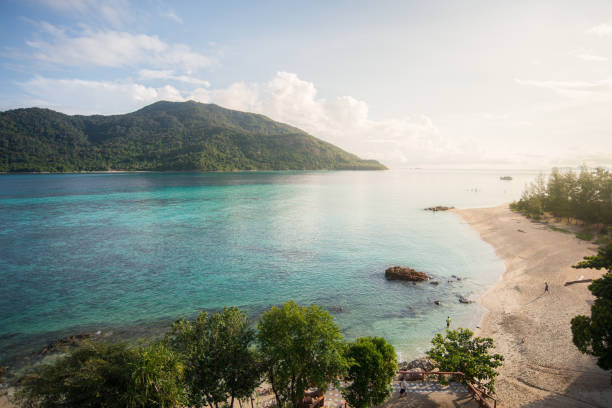 Beautiful Beach, Beautiful Beach, sea and island view ivory coast landscape stock pictures, royalty-free photos & images