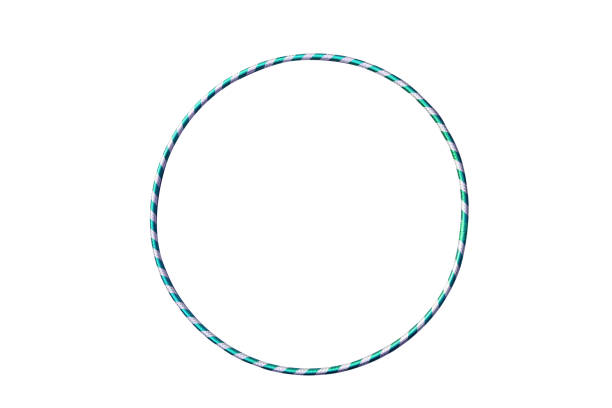 istock Hula Hoop silver with turquoise isolated on white background. Gymnastic equipment made of plastic 902946514