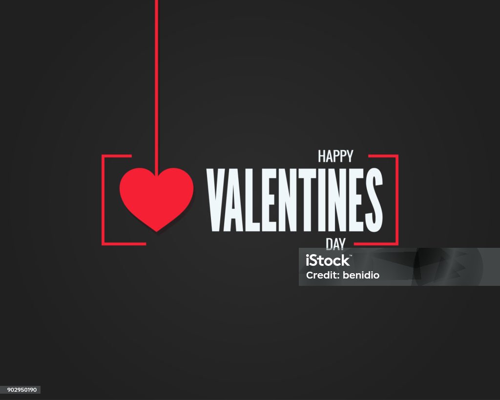 Saint Valentin logo sur fond noir - clipart vectoriel de Saint Valentin libre de droits