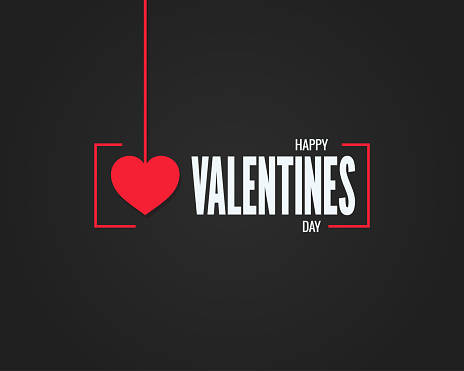 valentines day logo on black background 10 eps