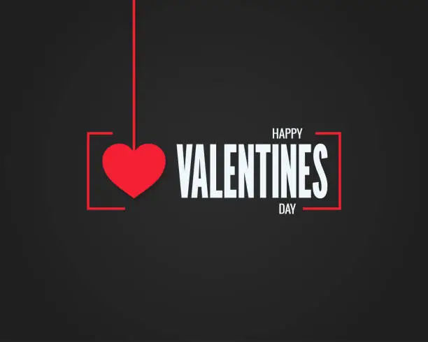 Vector illustration of valentines day logo on black background