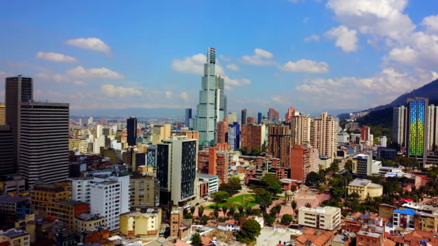 Aerial/Drone view of downtown Bogotá, Colombia 3