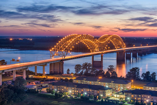 Memphis, Tennessee, USA at Hernando de Soto Bridge.
