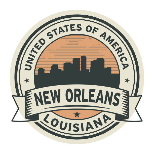 Stamp or label with name of New Orleans Louisiana Stamp or label with name of New Orleans Louisiana, USA, vector illustration louisiana illustrations stock illustrations
