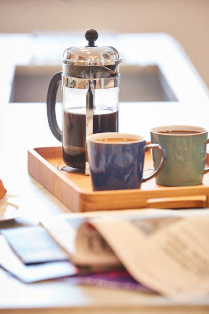 istock Coffee brewed in cafetiere on the kitchen work top 902970376