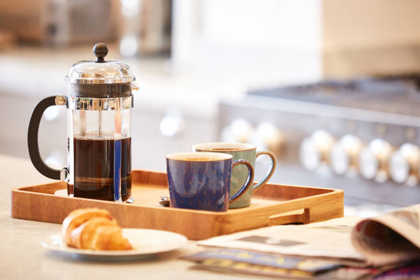 istock Coffee brewed in cafetiere on the kitchen work top 902970424