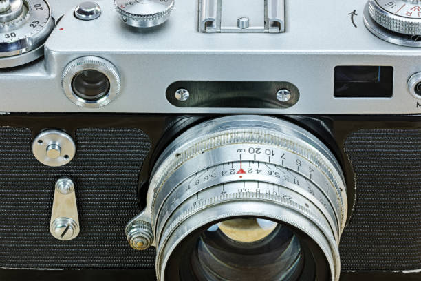 istock retro camera lens and mechanical dials detailed view 902970556
