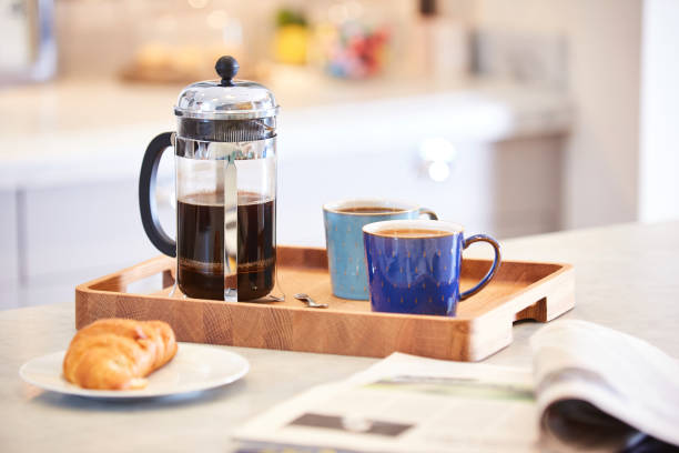 istock Coffee brewed in cafetiere on the kitchen work top 902970628