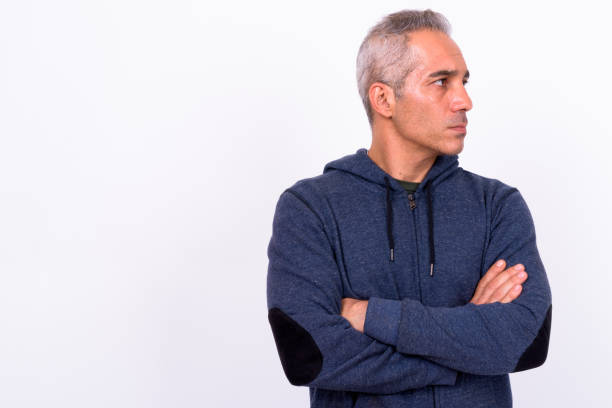 Portrait Of Middle Eastern Man Against White Background