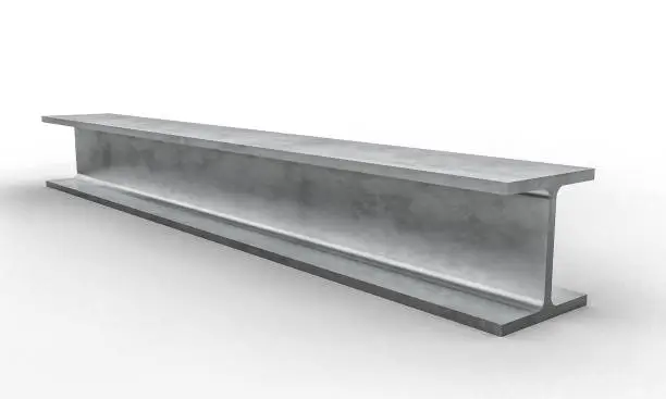 steel single beam bar 3d rendering image