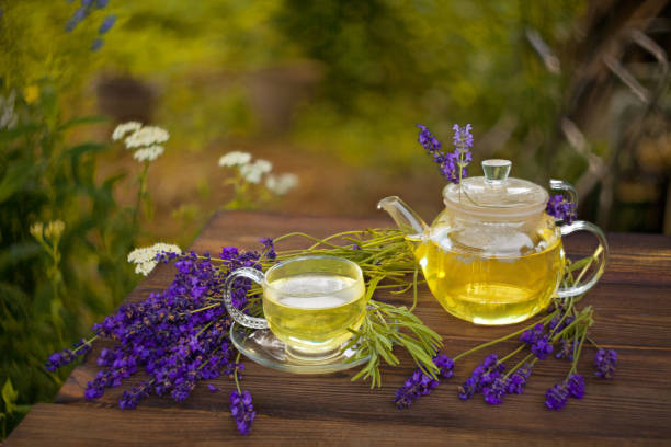 istock delicious green tea in beautiful glass bowl on table 902980258