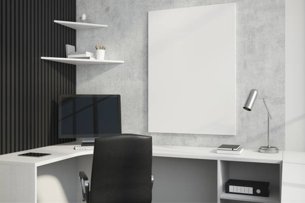 istock Concrete black home office poster closeup 902984324