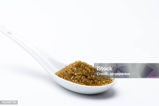 Brown Cane Sugar Stock Photo - Download Image Now - Brown, Crystal, Cut Out
