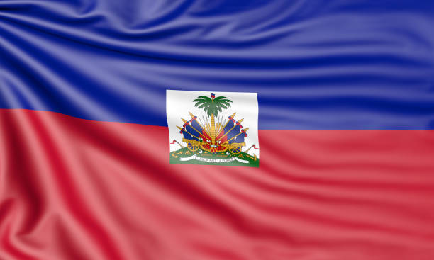 flaga 3d - haiti flag republic of haiti flag of haiti zdjęcia i obrazy z banku zdjęć