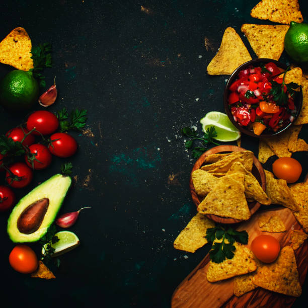 istock Tex-Mex Food Concept, Nachos, Salsa Sauce 903007264