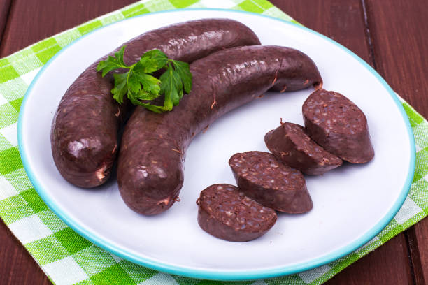 istock Black pudding, blood sausage cut into pieces 903015704